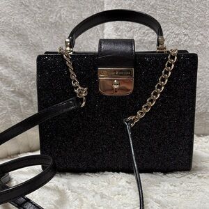 Kate Spade Sunset Lane Kirin Black Glitter Bag with Chain